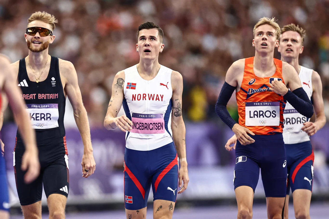 Niels Laros obok tuzów od dystansu 1500 metrów: Josha Kerra i Jakoba Ingebrigtsena