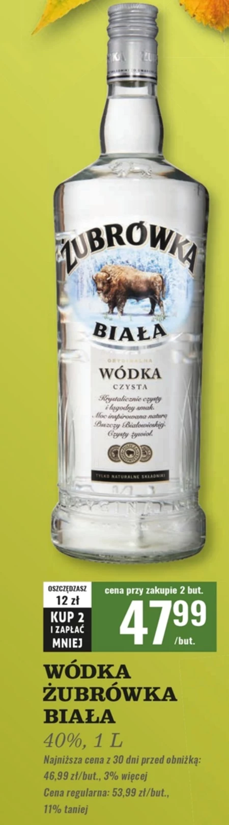 Żubrówka Biała Wódka czysta 1 l