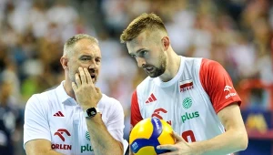 Mateusz Bieniek i trener Nikola Grbić