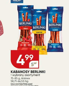 Berlinki XXL Kabanosy delikatny kurczak 150 g niska cena