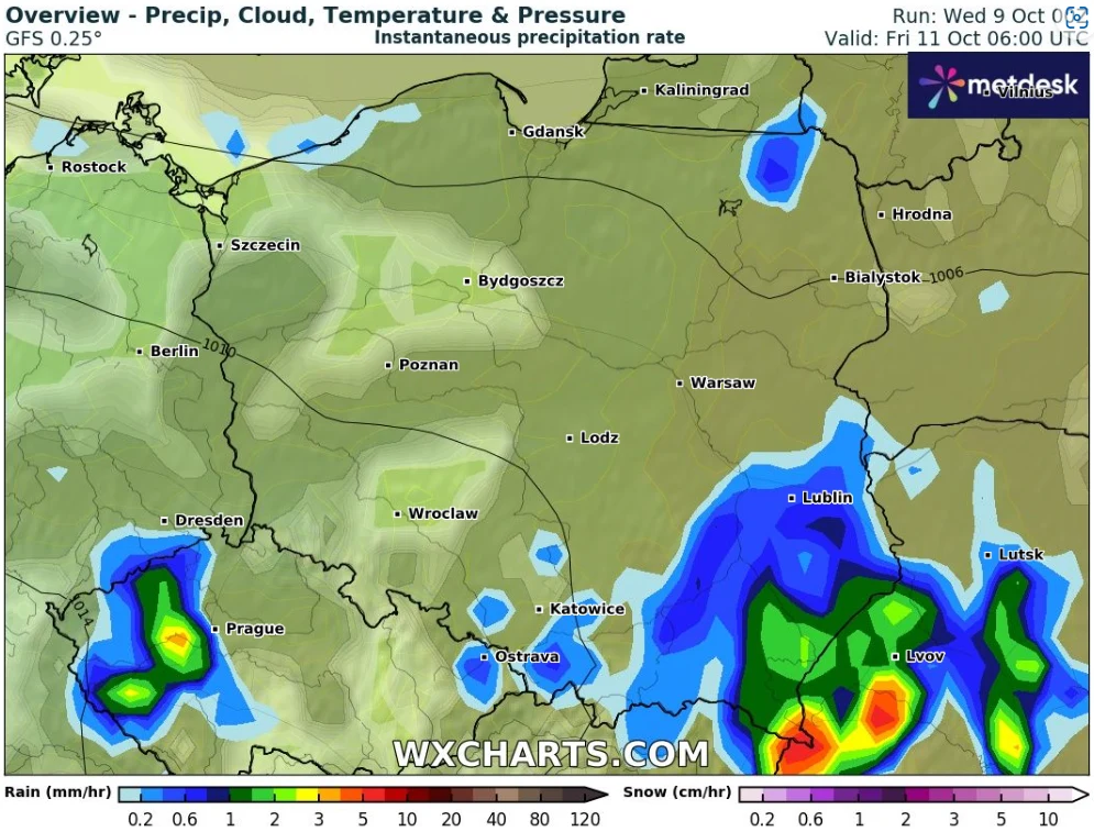 W piątek najsilniejsze ulewy wystąpią na południowym wschodzie kraju. Tam możliwe będą ostrzeżenia pierwszego stopnia W piątek najsilniejsze ulewy wystąpią na południowym wschodzie kraju. Tam możliwe będą ostrzeżenia pierwszego stopnia