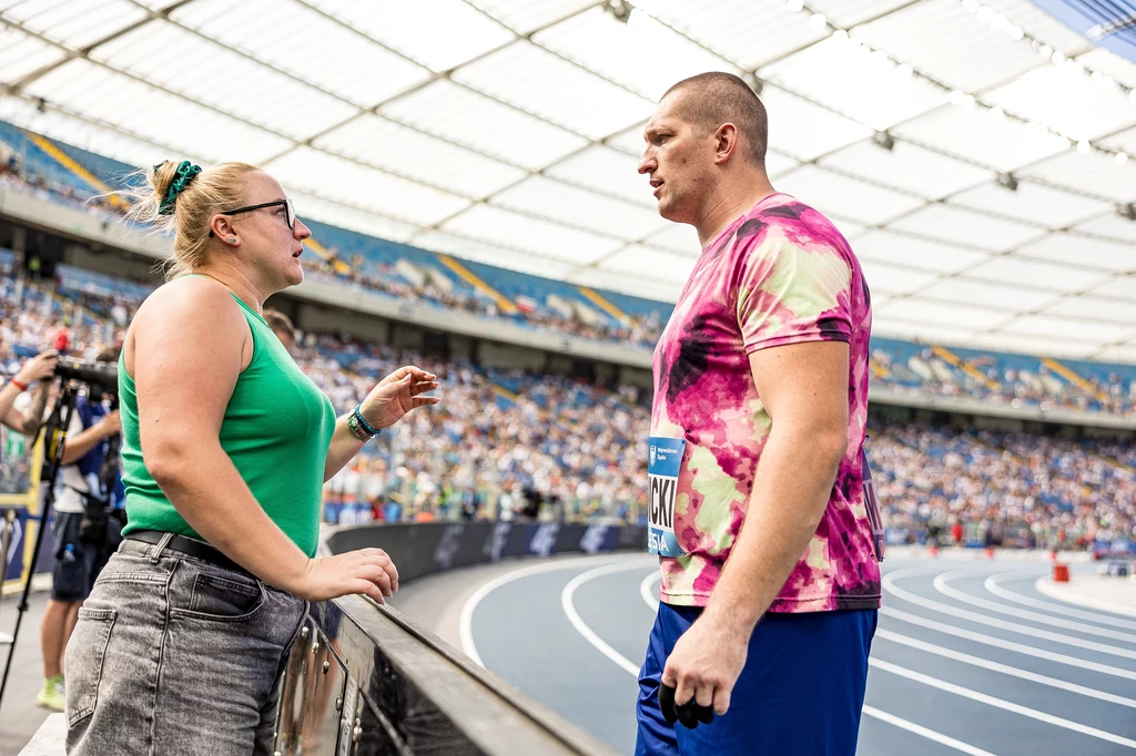 Wojciech Nowicki z trenerką Joanną Fidorow Wojciech Nowicki z trenerką Joanną Fidorow