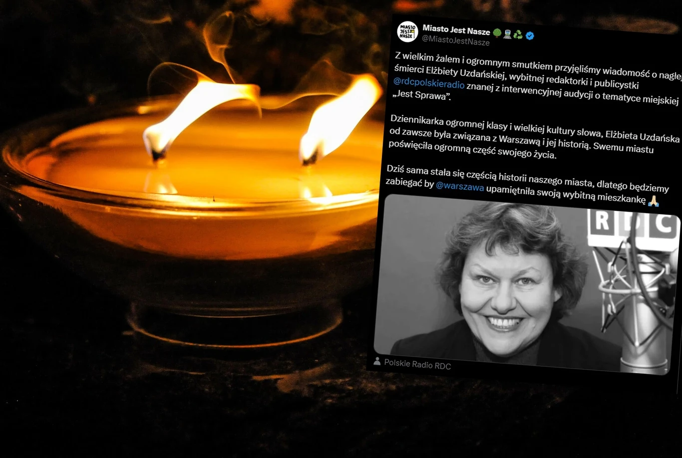 Elżbietę Uzdańską pożegnali też jej przyjaciele z organizacji Miasto Jest Nasze Elżbietę Uzdańską pożegnali też jej przyjaciele z organizacji Miasto Jest Nasze