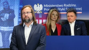 Od lewej: główny inspektor pracy Marcin Stanecki, Agnieszka Dziemianowicz-Bąk i Szymon Hołownia