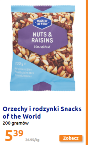 Rodzynki Snacks of the World niska cena