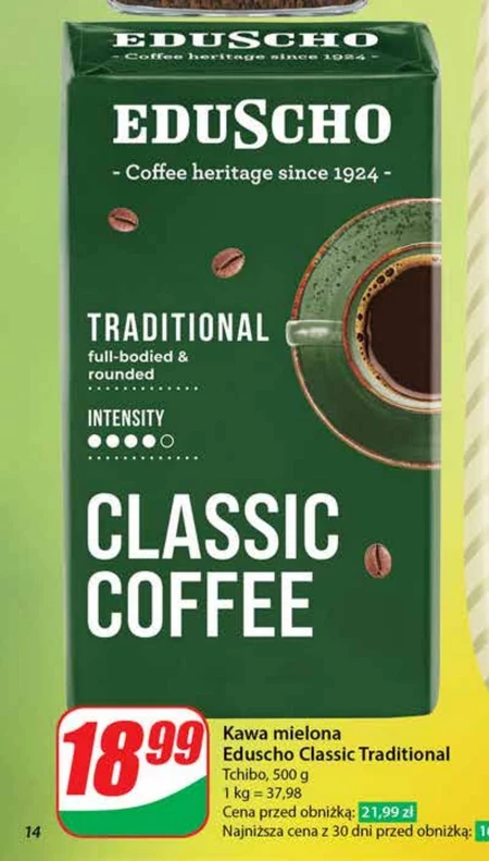 Eduscho Classic Coffee Traditional Kawa palona mielona 500 g 