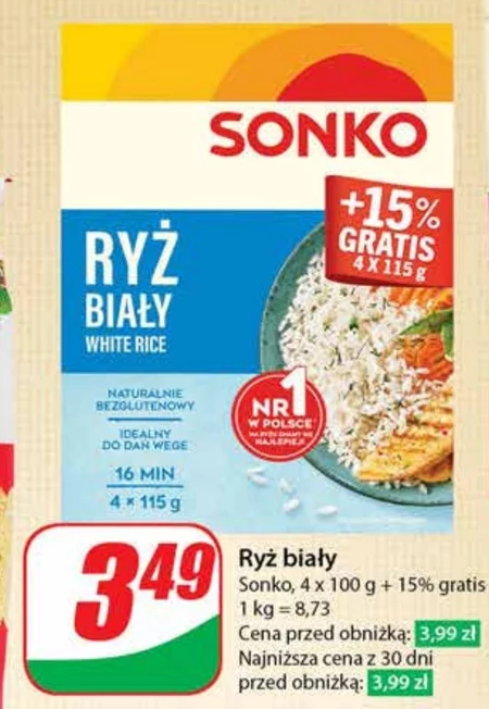 Sonko Ryż biały okrągły 400 g (4 x 100 g)