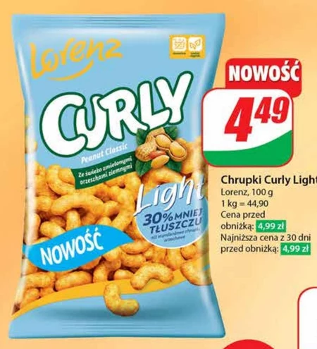 Lorenz Curly Light Chrupki kukurydziane ze świeżo zmielonymi orzeszkami ziemnymi 100 g