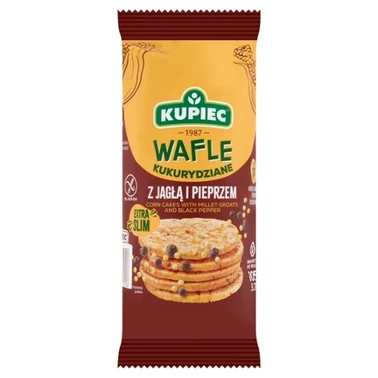 Kupiec Extra Slim Wafle kukurydziane z jagłą i pieprzem 105 g - 0