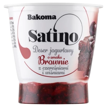 Bakoma Satino Deser jogurtowy o smaku brownie z czereśniami i wiśniami 145 g - 1