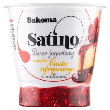 Bakoma Satino Deser jogurtowy o smaku ciasta cytrynowego z malinami 145 g - 1