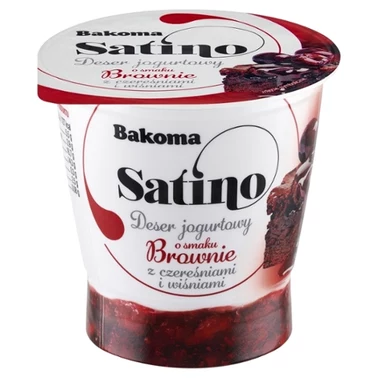 Bakoma Satino Deser jogurtowy o smaku brownie z czereśniami i wiśniami 145 g - 0