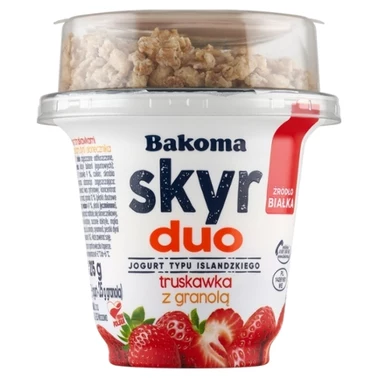 Bakoma Skyr Duo Jogurt typu islandzkiego truskawka z granolą 215 g - 1