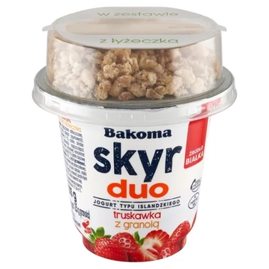 Bakoma Skyr Duo Jogurt typu islandzkiego truskawka z granolą 215 g - 0