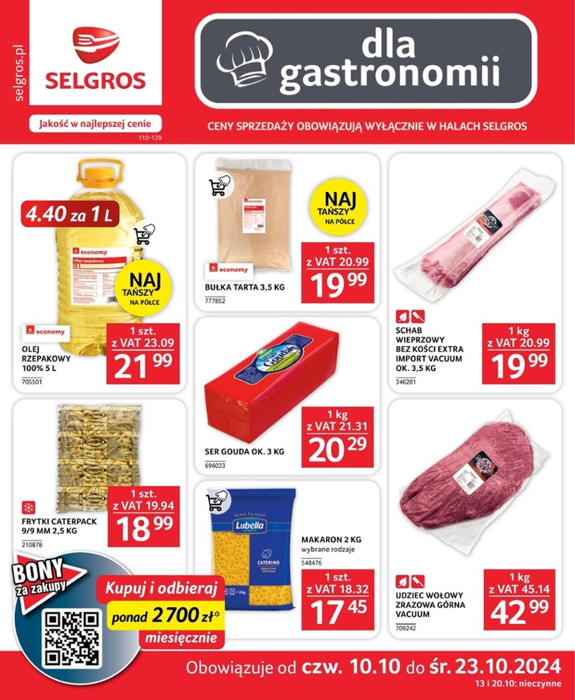 Gazetka promocyjna Selgros Cash&Carry - ważna od 10. 10. 2024 do 23. 10. 2024