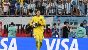 Wojciech Szczęsny podczas meczu z Argentyną