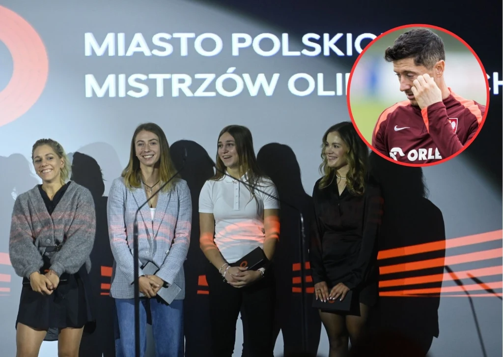 Polskie medalistki olimpijskie odebrały w poniedziałek klucze do swoich mieszkań. Na małym zdjęciu Robert Lewandowski