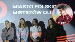 Polskie medalistki olimpijskie odebrały w poniedziałek klucze do swoich mieszkań. Na małym zdjęciu Robert Lewandowski
