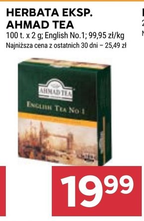 Ahmad Tea English Tea No. 1 Herbata czarna 200 g (100 torebek z zawieszką) niska cena