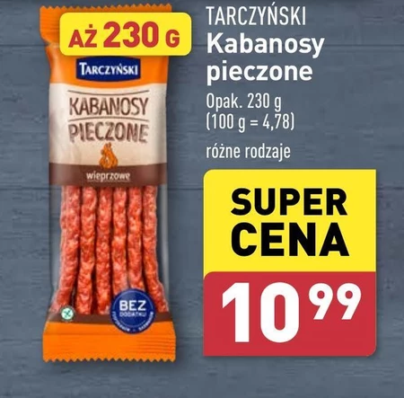 Tarczyński Kabanosy pieczone drobiowe z dodatkiem wieprzowiny 230 g