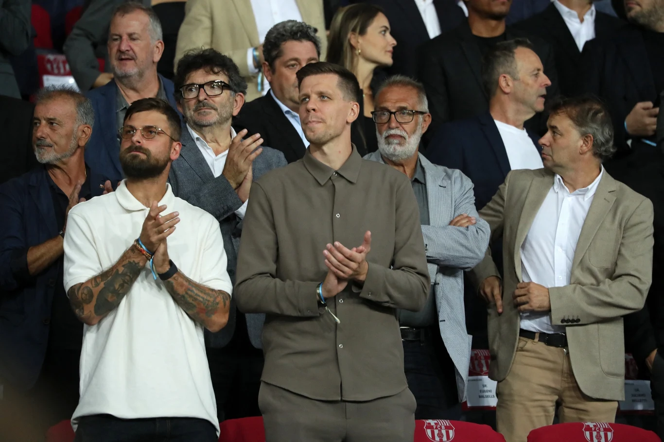 Wojciech Szczęsny na trybunach podczas meczu Barcelony