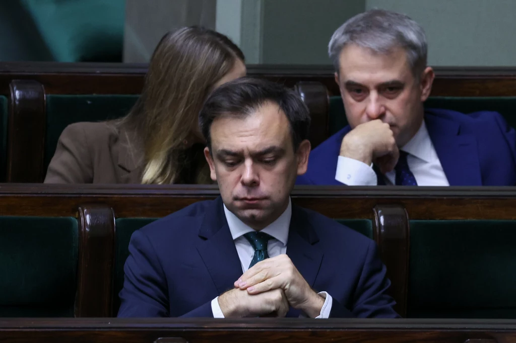 Minister finansów Andrzej Domański w Sejmie