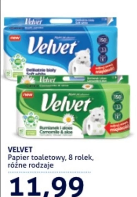 Velvet Papier toaletowy delikatnie biały 8 rolek