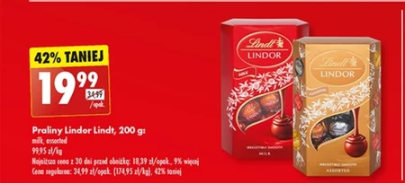 Lindt Lindor Praliny z czekolady mlecznej 200 g