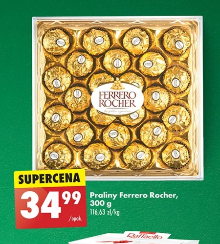 Ferrero Rocher Chrupiący wafelek z kremowym nadzieniem i orzechem laskowym w czekoladzie 300 g
