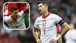 Robert Lewandowski w meczu Ligi Narodów Polska - Portugalia