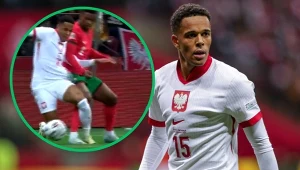 Starcie Michaela Ameyawa i Nelsona Semedo w polu karnym 