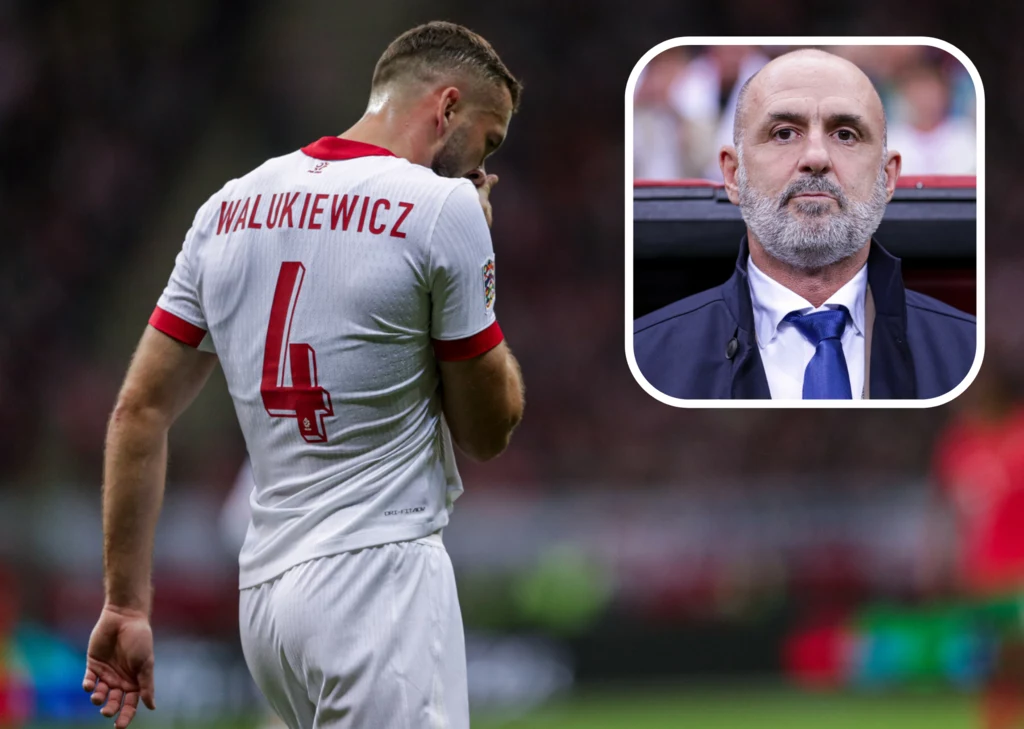 Reprezentacja Polski. Na zdjęciu Sebastian Walukiewicz oraz Michał Probierz Reprezentacja Polski. Na zdjęciu Sebastian Walukiewicz oraz Michał Probierz