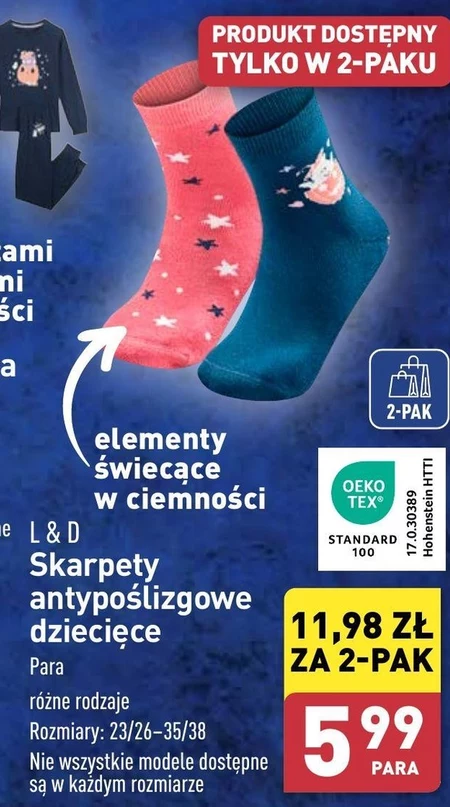 Skarpety antypoślizgowe L & D