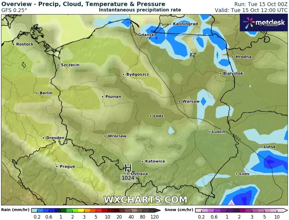 Więcej chmur i deszczu we wtorek należy się spodziewać we wschodniej połowie kraju, a także na północy Więcej chmur i deszczu we wtorek należy się spodziewać we wschodniej połowie kraju, a także na północy