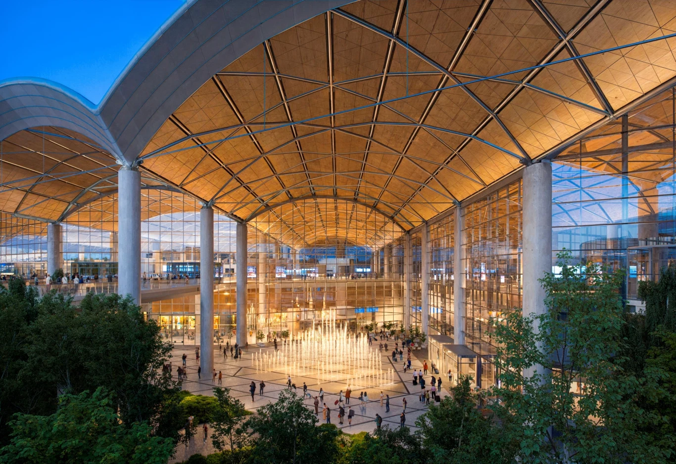 Centralny Port Komunikacyjny nocą Centralny Port Komunikacyjny nocą