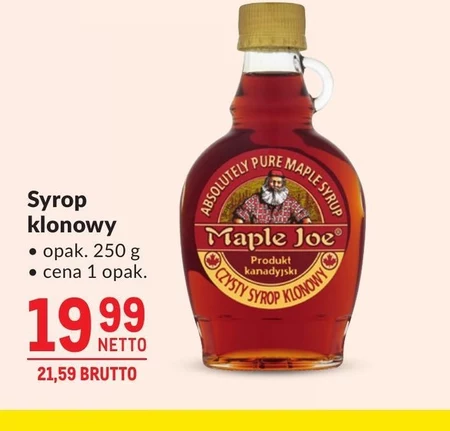 Syrop klonowy Maple Joe