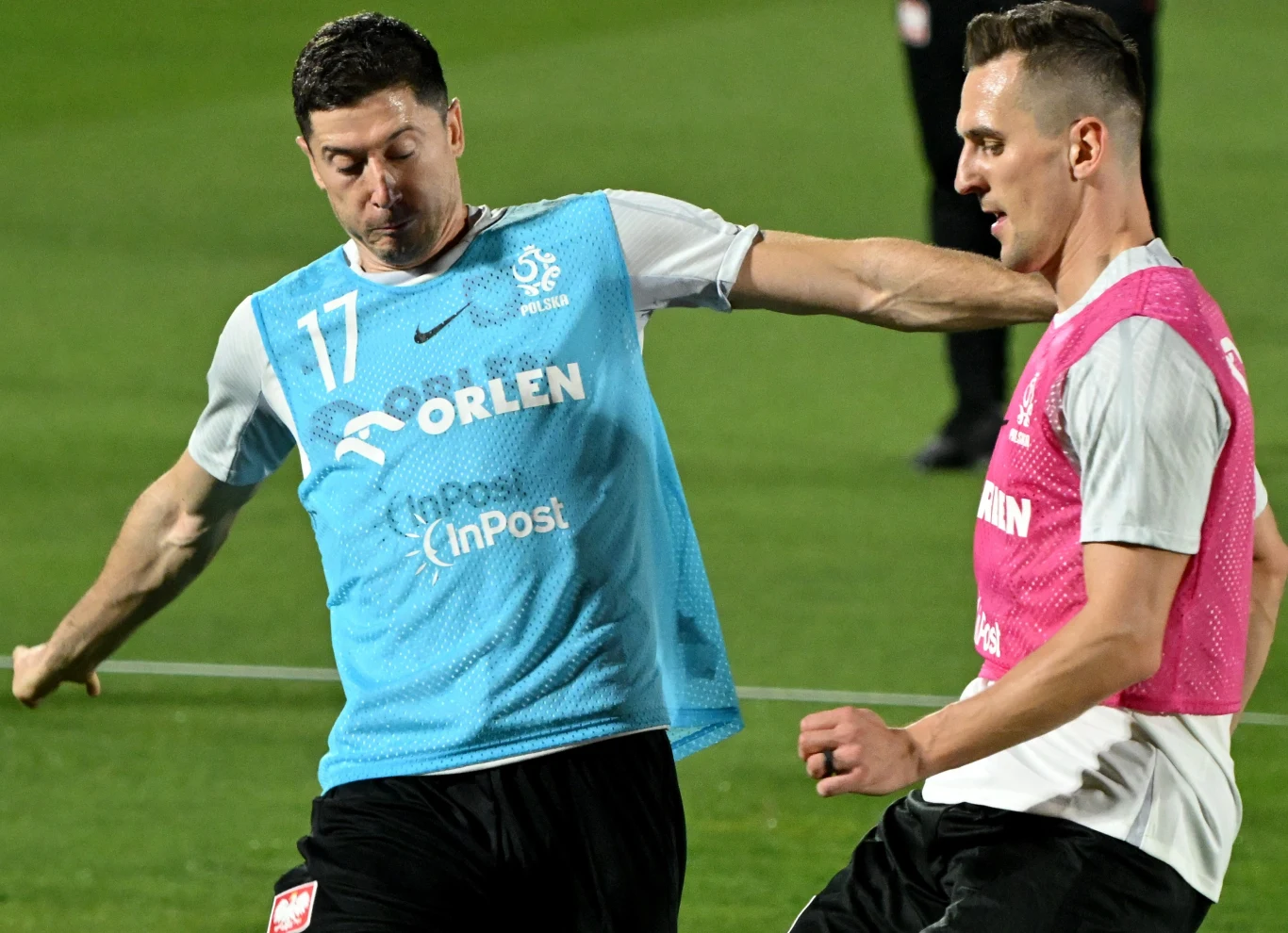 Arkadiusz Milik (z prawej), a obok Robert Lewandowski Arkadiusz Milik (z prawej), a obok Robert Lewandowski