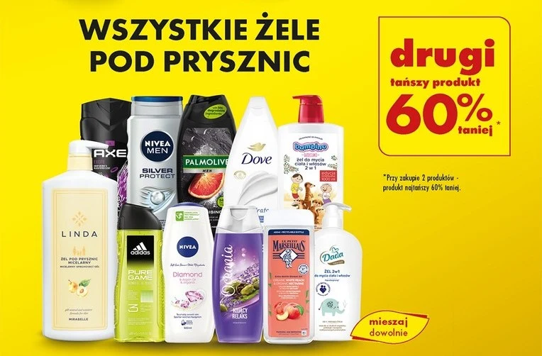 Żele pod prysznic 60% taniej w Biedronce 