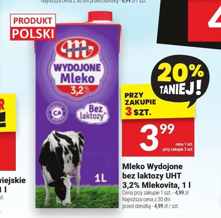 Mleko bez laktozy Mlekovita