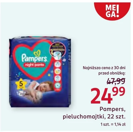 Pampers Night Pants Pieluchomajtki rozmiar 5, 22 pieluszek, 11kg-17kg