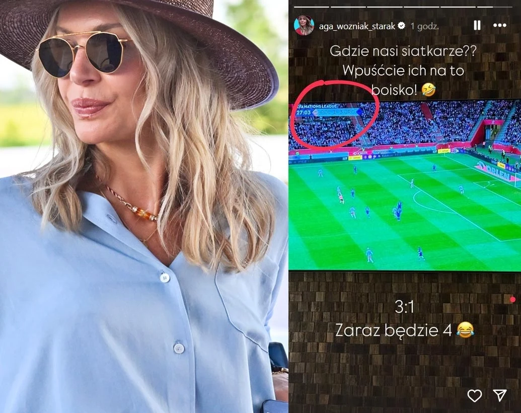 Agnieszka Woźniak-Starak zadrwiła z polskich piłkarzy Agnieszka Woźniak-Starak zadrwiła z polskich piłkarzy