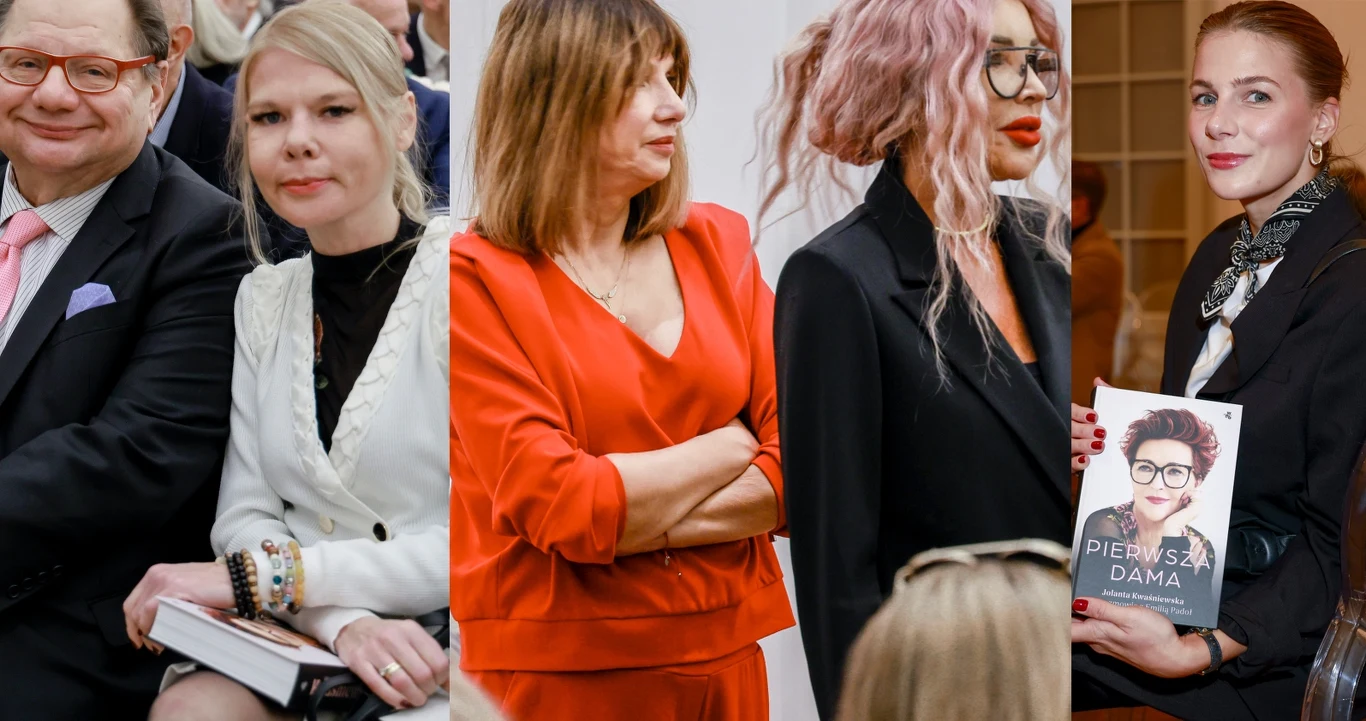 Ryszard Kalisz z żoną, Grażyna Wolszczak, Ewa Minge, Marta Wierzbicka