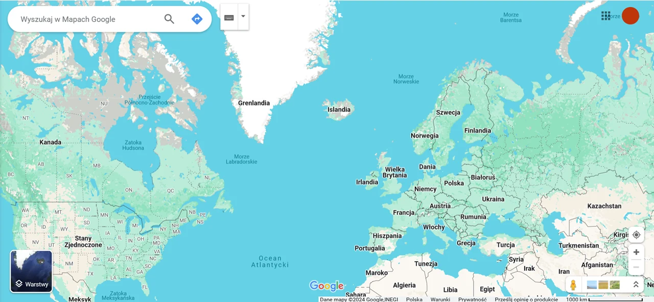 Przykładowy ekran Google Maps Przykładowy ekran Google Maps