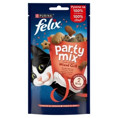 Felix Party Mix Mixed Grill Przekąski o smaku wołowiny kurczaka i łososia 60 g - 0