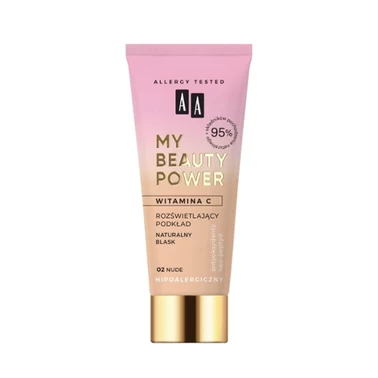 AA My Beauty Power rozświetlający podkład nr 02 Nude 30 ml - 1