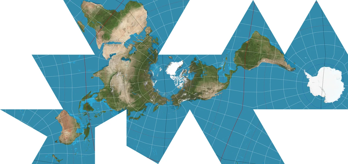 Mapa świata w odwzorowaniu Fullera Mapa świata w odwzorowaniu Fullera