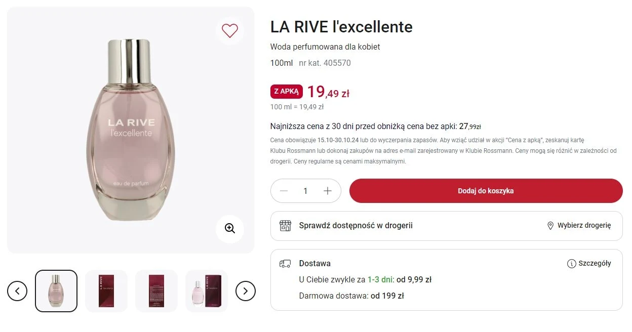 Rossmann oferuje promocję na perfumy LA RIVE!