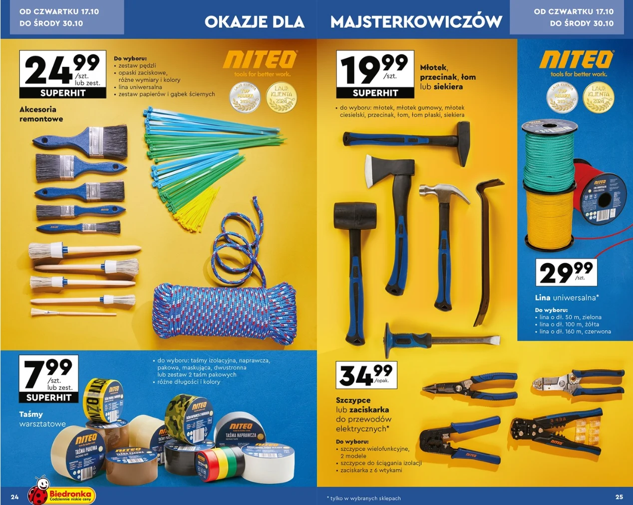 Narzędzia remontowe w Biedronce 