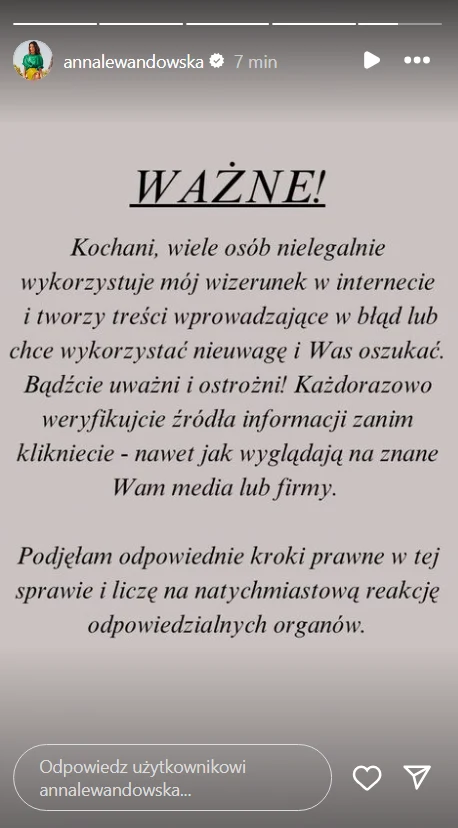 Anna Lewandowska padła ofiarą oszustów