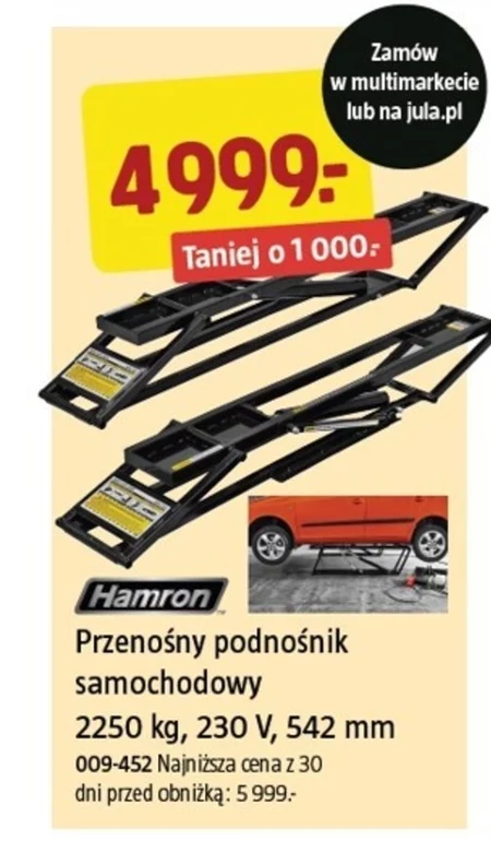 Podnośnik samochodowy Hamron